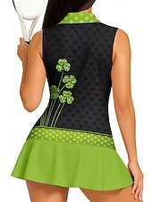 levne Dámská košile-Svatý Patrik Dámské Květiny Trávová zelená Sportovní košile Turistická polokošile Nátělník Tenisové tričko Bez rukávů Květinový Knoflíky UPF50+ Odolná proti UV záření Vysoká pružnost Odvod vlhkosti