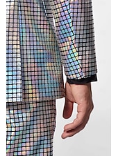 economico Outfit-Metallico Disco Anni '80 Pantaloni Abiti Completi &amp; Blazer Disco Costume Per uomo Costume di Carnevale Natale Carnevale martedì grasso Festa / Sera Parata dell'Orgoglio Mese dell'orgoglio Adulti