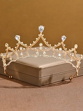 baratos Casamento ACC-Conjunto de joias de noiva com cristais para mulheres - tiara de 3 peças e colar em formato de gota. &amp;Pulseira de noiva estilo princesa com strass brilhantes. &amp;cerimônias de casamento