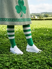 זול סניקרס לנשים-נעלי פלטפורמה ירוקות ניאון לנשים עם עקבים גבוהים - נעליים נוחות וגמישות, אידיאליות למצעדי יום פטריק הקדוש, טיולים לפסטיבלים, דייטים לארוחת בראנץ' וסידורים יומיומיים