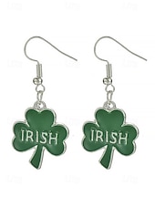Недорогие Аксессуары-Женские серьги-подвески ко Дню Святого Патрика, дизайн с зеленым клевером и шляпой лепрекона, серьги-подвески из сплава, праздничные ирландские украшения для вечеринки для женщин.