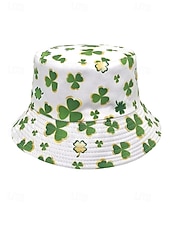 abordables Accesorios-Sombrero de pescador de poliéster para mujer, con trébol y duende del Día de San Patricio, varios patrones, perfecto para el Día de San Patricio y para uso diario.