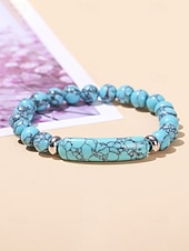 abordables Fête de la Saint-Patrick-Bracelet pour homme en pierre naturelle, perles multicolores avec détails raffinés, idéal pour la Saint-Patrick et au quotidien, élégant et unique.