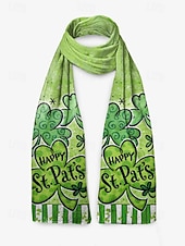  Bufanda de poliéster con tacto aterciopelado para mujer, ideal para el Día de San Patricio. Múltiples diseños. Ideal para celebraciones del Día de San Patricio.