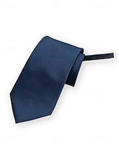billiga Bröllop ACC-herrslips med dragkedja, färdigknuten slips i polyester med dold dragkedja, klassisk randig affärsmodell, flerfärgade alternativ, för bröllop, kontorskläder och eleganta vardagsevenemang