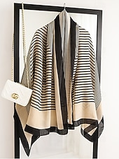 economico Sciarpe da donna-sciarpa a righe in cotone e lino da donna: materiale morbido e leggero, disponibile in più colori, perfetta per outfit casual e invernali