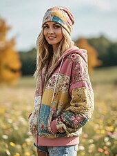 Недорогие Женские шляпы-Женская эластичная шапка-бини из хлопковой смеси в стиле «богем», с разноцветным узором, можно носить как утеплитель для шеи, идеально подходит для повседневной носки и активного отдыха