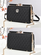 Χαμηλού Κόστους Τσάντες χιαστί-Γυναικεία τσάντα χειρός από λουστρίνι – κομψό καπιτονέ σχέδιο, έτοιμη για γάμο και μετακινήσεις, για πολλαπλές περιστάσεις με χρυσό λουράκι αλυσίδας