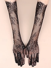 お買い得  アクセサリー-ウィメンズ マルディグラ レース グローブ、ブラックとホワイトあり、エlegantなデザイン カーニバル、仮面舞踏会、結婚式に最適