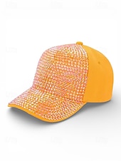 abordables Accessoires-Casquette unisexe ornée de strass, en polyester, décoration scintillante, disponible en plusieurs couleurs, idéale pour la Saint-Patrick, le carnaval et au quotidien.