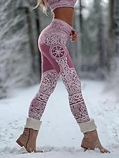 ieftine Imprimare viking-Pentru femei Jambiere Vacanță Epocă Stilul etnic Lungime totală Talie Înaltă Grafic Animal Abstract Imprimare 3D Uscare rapidă Respirabilitate Απαλό Înaltă Elasticitate Negru Alb Roz Maro Var