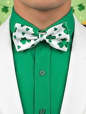 お買い得  アクセサリー-メンズポリエステル蝶ネクタイ、2色のクローバープリントデザイン、聖パトリックの日やカーニバルのお祝いに最適