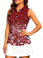 voordelige Dameshirt-Dames Flora Training tanktop Hemd Sportshirt Wandelen poloshirt Mouwloos Sportief UPF50+ UV-bestendig Trainer Dansen UV-Bescherming Pilates Cheerleaderpakjes Volleybal Ves / Mouwloos T-shirt Zwart