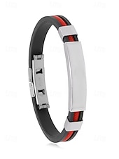 olcso Férfi ékszerek-férfi rozsdamentes acél és szilikon karkötő, több színben kapható – stílusos és tartós, hétköznapi és hétköznapi viseletre egyaránt alkalmas