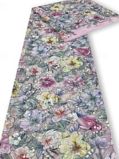  Corte A Vestidos Hasta el Suelo Hasta el Tobillo Bordado con cuentas Vestido de Fiesta Vestido Cóctel Vestido de Madrina Manga Corta Escote en Pico Elegante Vintage Formal Encaje Tul Encaje perlado