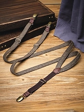 お買い得  アクセサリー-男性用ポリエステルサスペンダー、ヘリンボーンデザイン、ヴィンテージスタイル、ケルンカーニバルとコスチュームに最適