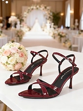preiswerte Hochzeitsgast-Schwarze Riemchensandalen mit Absatz – elegante Stiletto-Sandalen für Damen, perfekt für Hochzeiten in geschlossenen Räumen, als Hochzeitsgast-Outfit oder als schicke offene Abendschuhe.