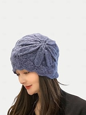 cheap Women's Hats-Women's Red Crochet Flower Bud Hat – Soft and Cozy Knitted Beanie for Winter, Stylish and Warm Accessory for Casual and Outdoor Activities