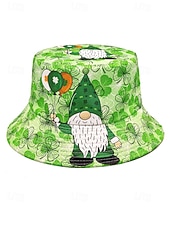 abordables Accesorios-Sombrero de pescador de poliéster para mujer, con trébol y duende del Día de San Patricio, varios patrones, perfecto para el Día de San Patricio y para uso diario.