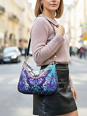 preiswerte Handtaschen und Tragetaschen-Damen-Schultertasche aus Kunstleder mit verstellbarem Riemen, Schmetterlingsmuster, in verschiedenen Farben erhältlich, vielseitige Tragemöglichkeiten für legere und formelle Anlässe.