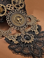preiswerte Zubehör-Damenschuhe Mardi Gras Steampunk viktorianische Spitzen-Handschuhe ohne Finger - Legierungs-Uhren- und Zahnräder-Zubehör für Karneval  Halloween-Kostüm