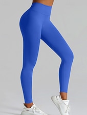 economico Leggings semplici-Per donna Chinos Leggings Streetwear Casual Athleisure Lunghezza intera Vita media Semplice Elastico in vita Traspirante Elasticizzato Quotidiano All'aperto Vacanza Viola Nero Blu reale Fuschia