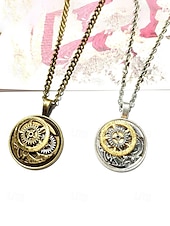 preiswerte Zubehör-Männern Steampunk Zahnrad Anhänger Halskette - Legierungs-Metallkostümschmuck in Gold- und Silber-Tönen - perfekt für Karneval Maskerade und Halloween