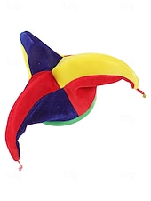 זול אביזרים-כובע ליצן של ג'סטר מרדי גרא ומערכת אף ליצן – מושלם לקרנבל ומסיבות מסכה