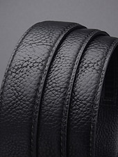 economico Matrimonio ACC-cintura da uomo in similpelle, fibbia automatica con finitura testurizzata, stile classico formale, colori nero e caffè, per matrimoni, abbigliamento da lavoro e abiti casual eleganti