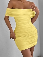 economico Vestito Semplice-Per donna Mini Abito Vestito da Festa Abito da Cocktail Tubino Moda Moderno Feste Cocktail party Vestibilità regolare Semplice Senza Maniche Senza Spalle Nero Bianco Giallo Rosso Estate