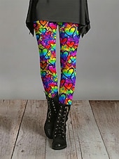  Dames Leggings Gezellige leggings Vakantie Casual Volledige lengte Hoge taillePantsValentijnsdag Hart Grafisch Opdrukken Comfort Comfortabel Rekbaar Casual Dagelijks Vakantie Regenboog Lente Herfst