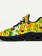  Pánské tenisky na Den svatého Patrika – zelený a květinový design s detaily trojlístku, ideální pro slavnostní oslavy