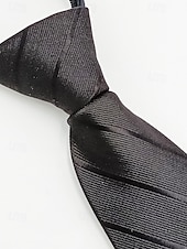 billiga Bröllop ACC-herrslips med dragkedja, färdigknuten slips i polyester med dold dragkedja, klassisk randig affärsmodell, flerfärgade alternativ, för bröllop, kontorskläder och eleganta vardagsevenemang