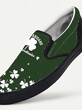  Ανδρικά πράσινα sneakers slip-on για την ημέρα του Αγίου Πατρικίου – άνετα και κομψά με στάμπα τριφυλλιού, ιδανικά για εορταστικές εκδηλώσεις, πάρτι και casual εμφανίσεις