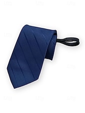billiga Bröllop ACC-herrslips med dragkedja, färdigknuten slips i polyester med dold dragkedja, klassisk randig affärsmodell, flerfärgade alternativ, för bröllop, kontorskläder och eleganta vardagsevenemang