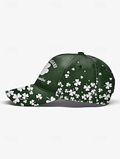 abordables Día de San Patricio-Gorra de poliéster para hombre, "Coordinador de Shenanigans" con estampado de trébol, varios colores, perfecta para el Día de San Patricio y para uso diario.