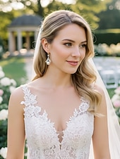 abordables Boda ACC-Pendientes colgantes de perlas artificiales para mujer, elegante diseño geométrico con detalles de cristal, estilo nupcial clásico, para novias, ceremonias de boda y eventos formales de noche.