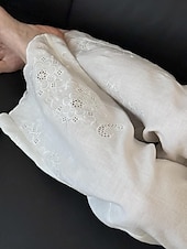 olcso Luxus alsóruházat-Női Pamut vászon nadrág Nadrág Nyári nadrág Strand nadrág Szabadság Alap Alkalmi Teljes hossz Magas derék Sima Hímzett Zseb Elasztikus derékpánt Mokaszinok Mekano Légáteresztő Nyúlós Szabadtéri