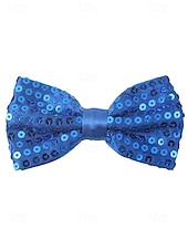 cheap Accessories-Men's Sequin Bow Tie, Polyester Material, Available in Multiple Colors, Perfect for Carnival &amp; Masquerade Balls, Fun &amp; Festive Accessory