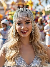 voordelige Accessoires-Dames Mardi Gras Beade Hoofddoek met Plastic Kralen Meerdere Kleuren Elegante Ontwerp Perfect voor Carnaval  Masker Bals