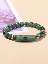 abordables Fête de la Saint-Patrick-Bracelet pour homme en pierre naturelle, perles multicolores avec détails raffinés, idéal pour la Saint-Patrick et au quotidien, élégant et unique.