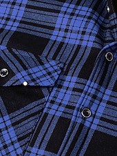 preiswerte Lässige Jacken-Herren Wintermantel Hemdjacke Fleecejacke Freizeitjacke Lässig Täglich Thermowarm Tasche Herbst Winter Karomuster Streetwear Täglich Mit Kapuze Regulär Blau Schwarz Weiß Rote Dunkelgrün Jacken