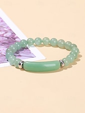 abordables Fête de la Saint-Patrick-Bracelet pour homme en pierre naturelle, perles multicolores avec détails raffinés, idéal pour la Saint-Patrick et au quotidien, élégant et unique.
