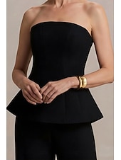 abordables Blazers et Gilets-Femmes Gilet Bureau Formel robe demoiselle d honneur Élégant Sans manches Sans bretelles Fermeture éclair Volants