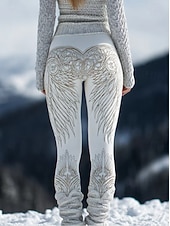 baratos impressão viking-Mulheres Leggings Férias Vintage Estilo Étnico Comprimento total Cintura Alta Gráfico Abstrato Impressão 3D Secagem Rápida Respirabilidade Macio Com Stretch Diário Casa Ao ar livre Cinzento Escuro