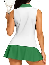  St. Patrick Women's Clover Sport Shirt Golf Polo Shirt Tank Top Tennis Shirt Sleeveless Floral Buttons UPF50+ UV Resistant High Elasticity Moisture Wicking Breathable Volleyball Tennis Golf Collar