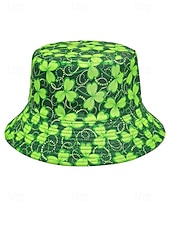 abordables Accesorios-Sombrero de pescador de poliéster para mujer, con trébol y duende del Día de San Patricio, varios patrones, perfecto para el Día de San Patricio y para uso diario.