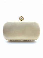 cheap Wedding Accessories-Women's Polyester Clutch Bag with Gemstone Embellishments, Chain Shoulder Strap, Large Capacity, Multiple Colors – Perfect for Weddings and Evening Parties