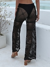 Χαμηλού Κόστους Τυλίξτε Φούστα-Γυναικεία Μαγιό Που καλύπτει Παντελόνι Μαγιό Με κοψίματα Διακοπές Ρούχα παραλίας Συμπαγές Χρώμα Αμάνικο Μαγιό