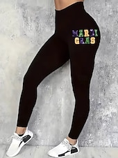 preiswerte Karnevalskleidung für Damen-Karneval Damen Leggings Aktive Urlaub Mode Vollständig Hohe Taille Hosen Grafik Geometrischer Druck Hohe Schnitt Komfort Outdoor Bequem Dehnbar Festival Schwarz Grün Sommer Frühling Slim Fit